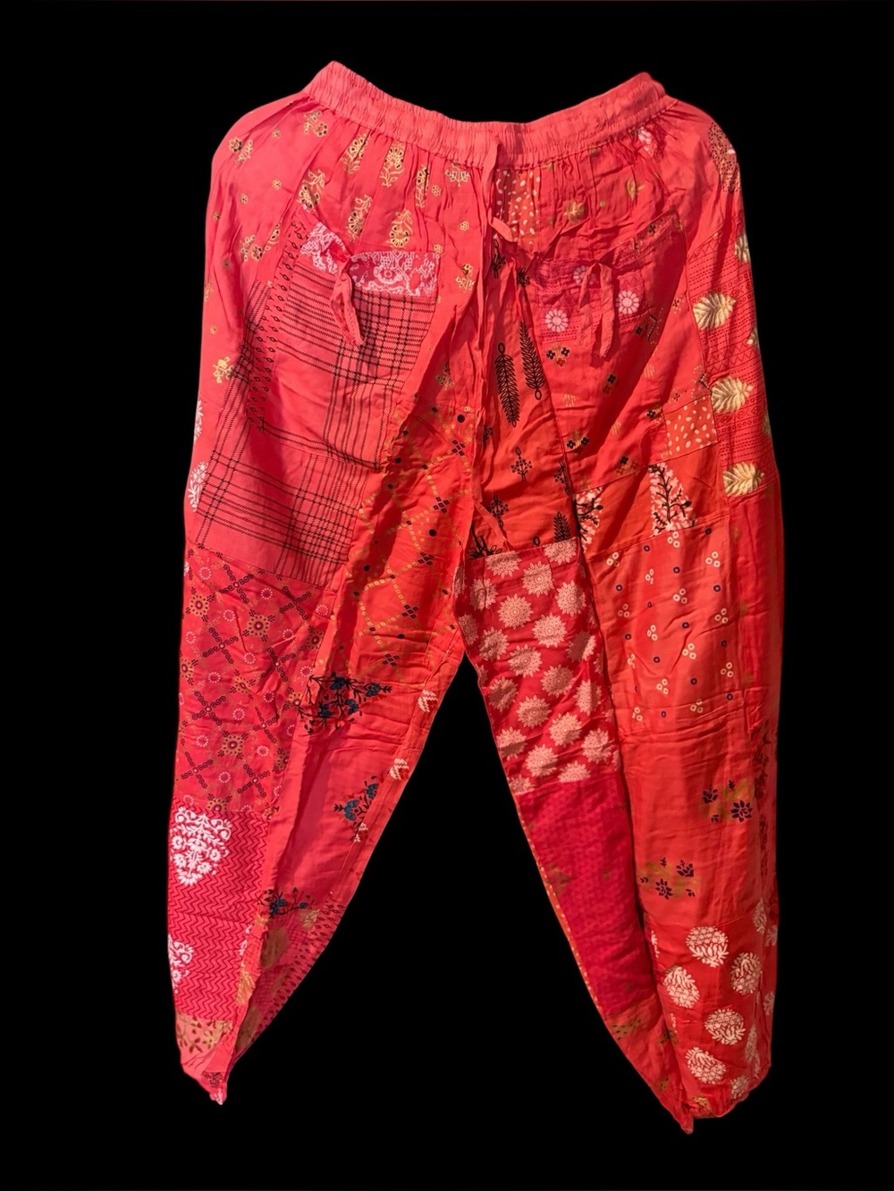 tomato #1 NWT 100% rayon patchwork jogger bottom pants
